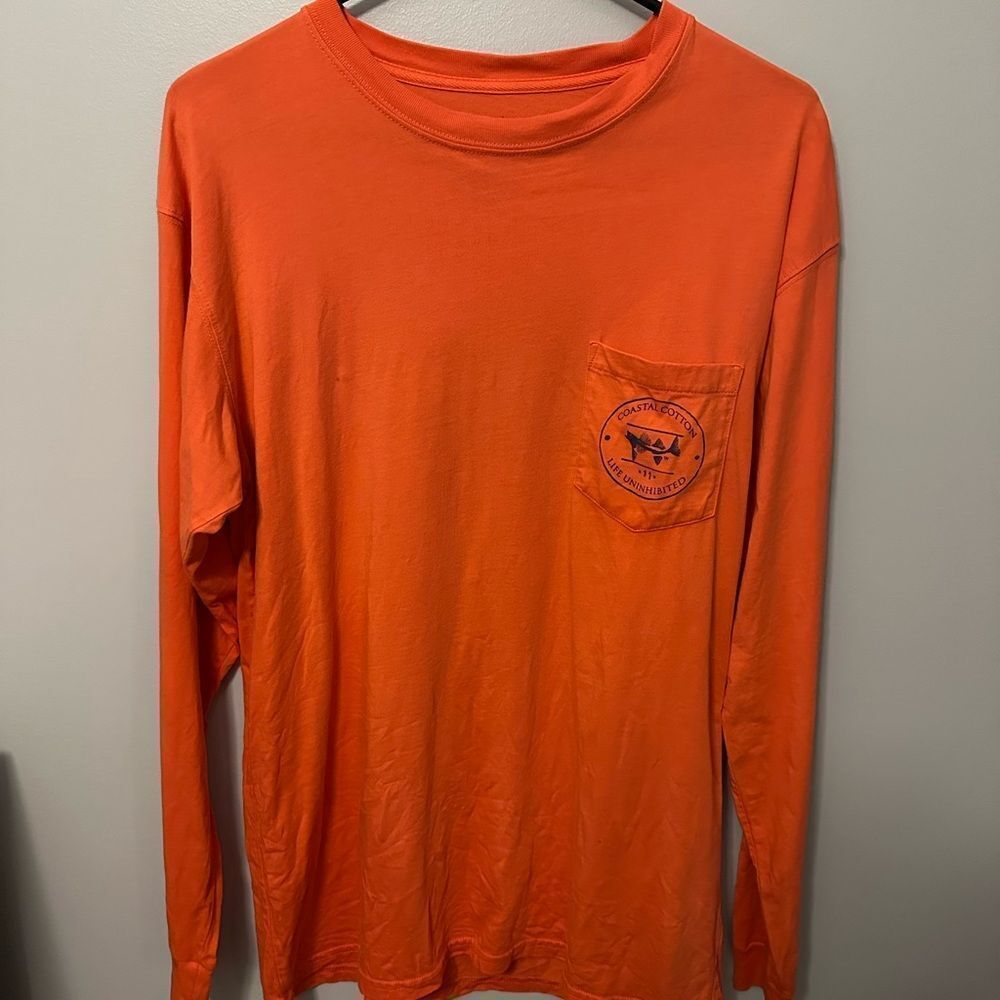 Coastal Cotton Brand Orange Long Sleeve Shirt Medium